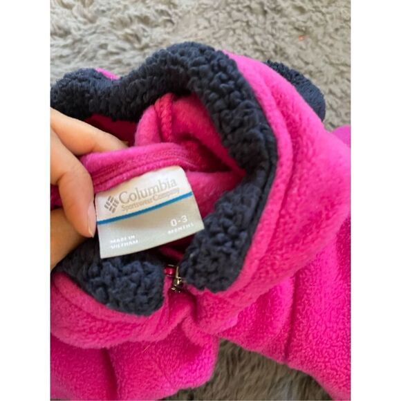 Columbia pink fleece winter one piece suit size 0-3 months - Picture 4 of 4